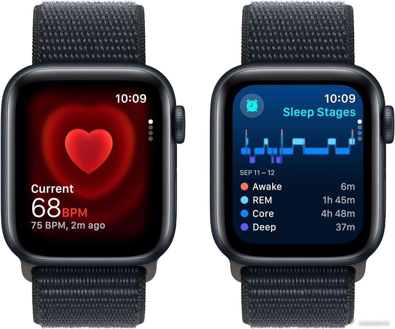 Умные часы Apple Watch SE 2 40 мм (алюминиевый корпус, полуночный/полуночный, нейлоновый ремешок)