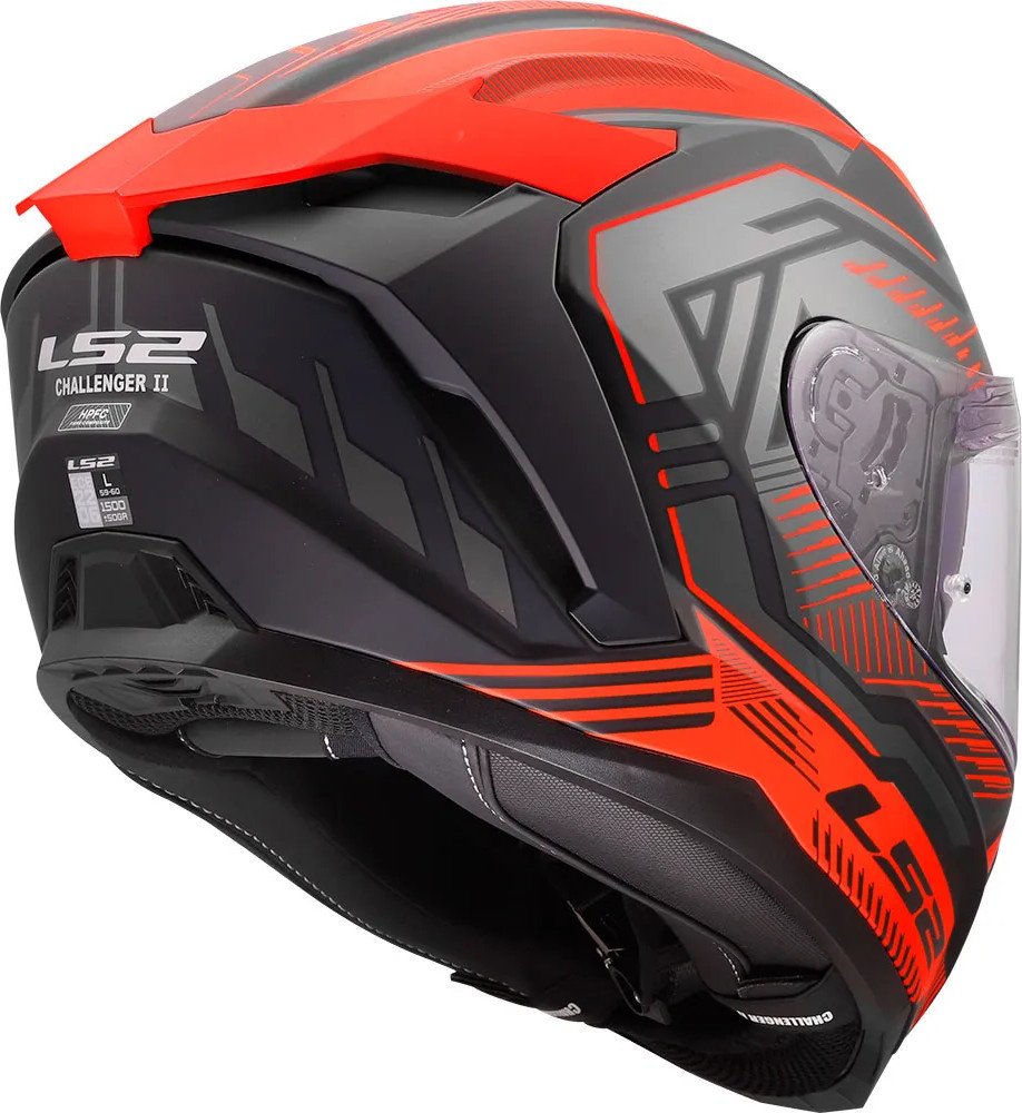 Мотошлем LS2 FF817 Challenger II Dravix (2XL, черный/красный)