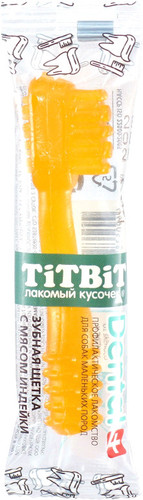 Лакомство для собак TiTBiT Dental+ Зубная щетка с мясом индейки 13 г