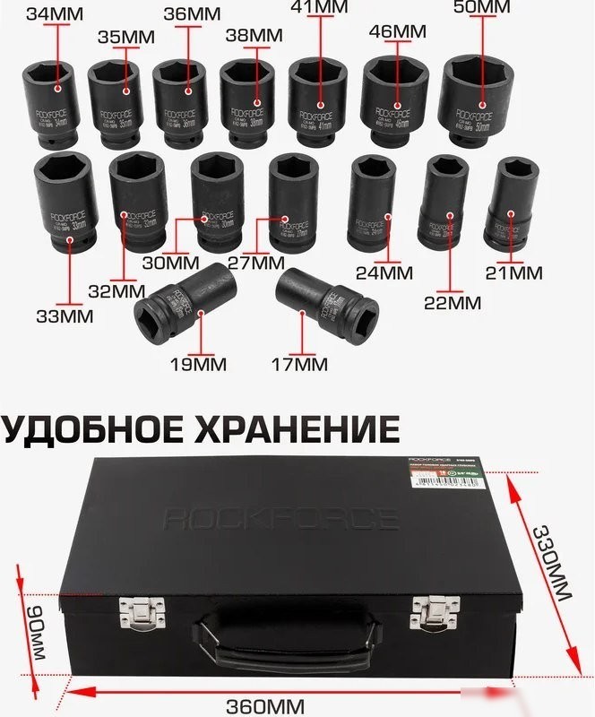 Набор головок слесарных RockForce RF-6162-5MPB