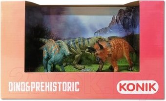 Набор фигурок Konik Тираннозавр, трицератопс AMD4045