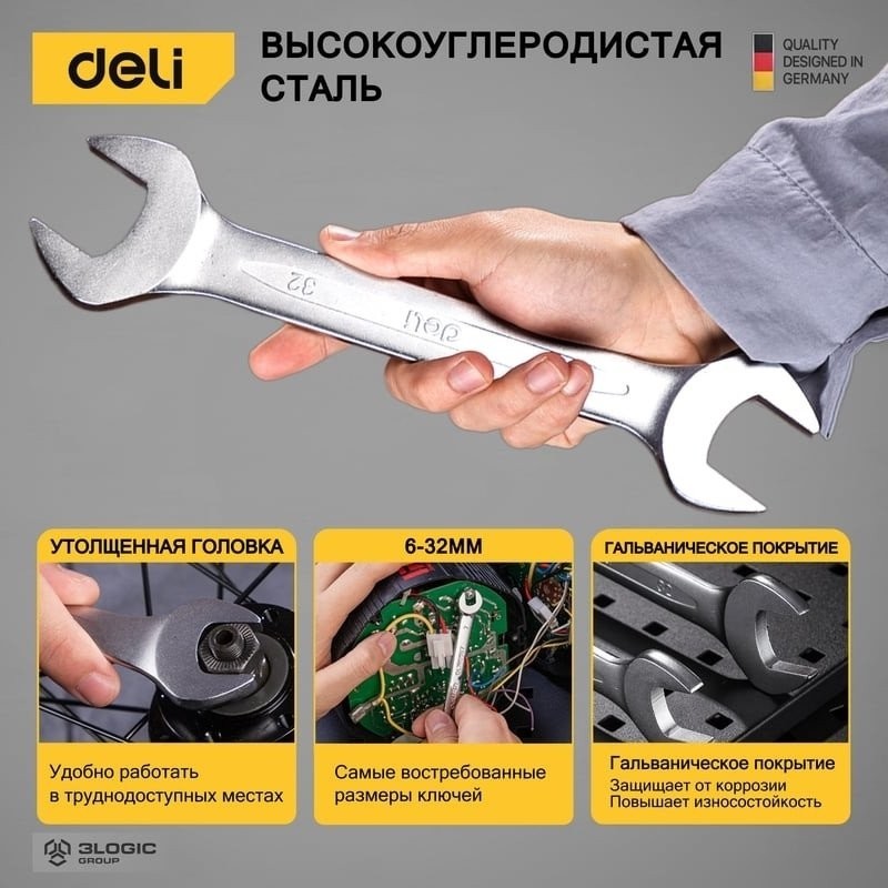 Набор ключей Deli DL160012A (12 предметов)