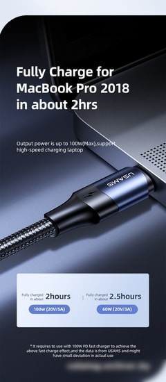 Кабель Usams Type-C - Type-C US-SJ524 (черный)