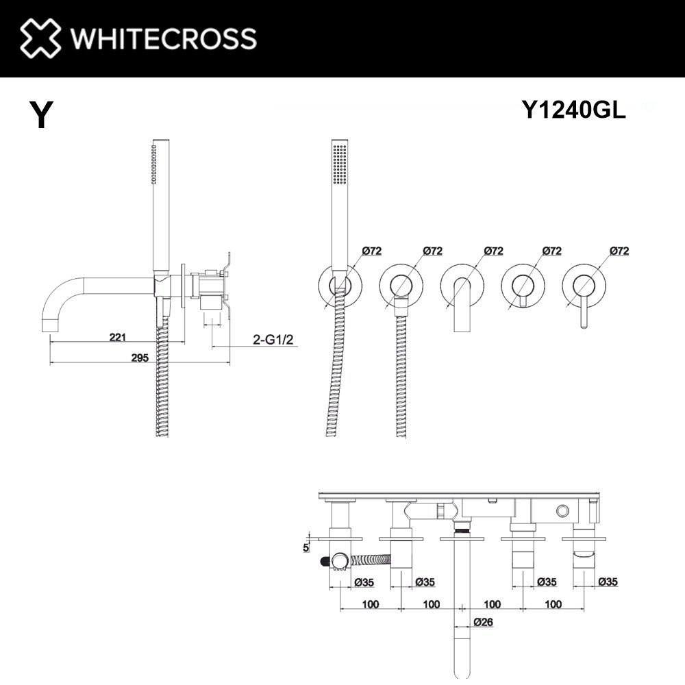 Смеситель Whitecross Y Y1240GL (золото)