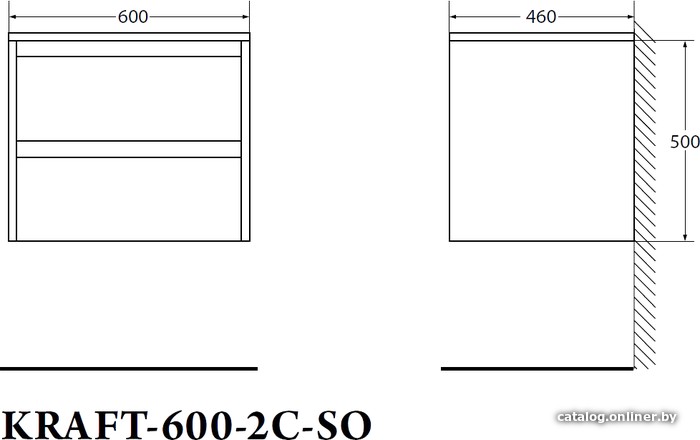 BelBagno Тумба под умывальник Kraft-600-2C-SO-BO (bianco opaco)