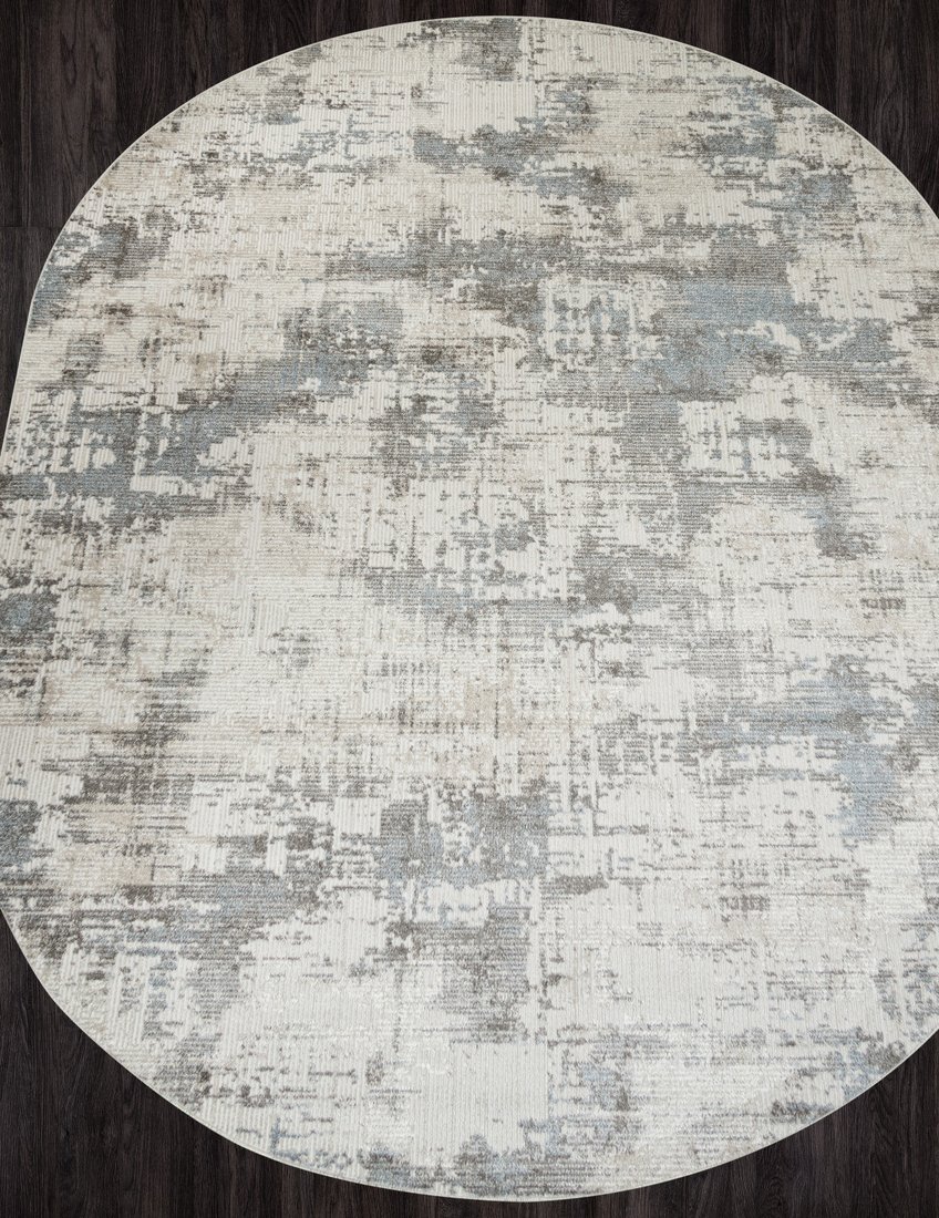 Ковер для жилой комнаты Merinos Naturel F230-OVAL-BEIGE-BLUE (2.5x4)