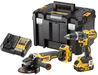 DeWalt DCK2080P2T (шуруповерт, болгарка, 2 АКБ, кейс)