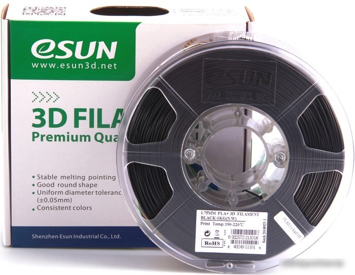 Esun PLA+ 1.75 мм 1000 г (черный)