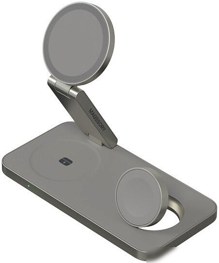 Беспроводное зарядное Magssory Yoga 3 в 1 Charging Station для Apple Qi2 WCH016t (титан)
