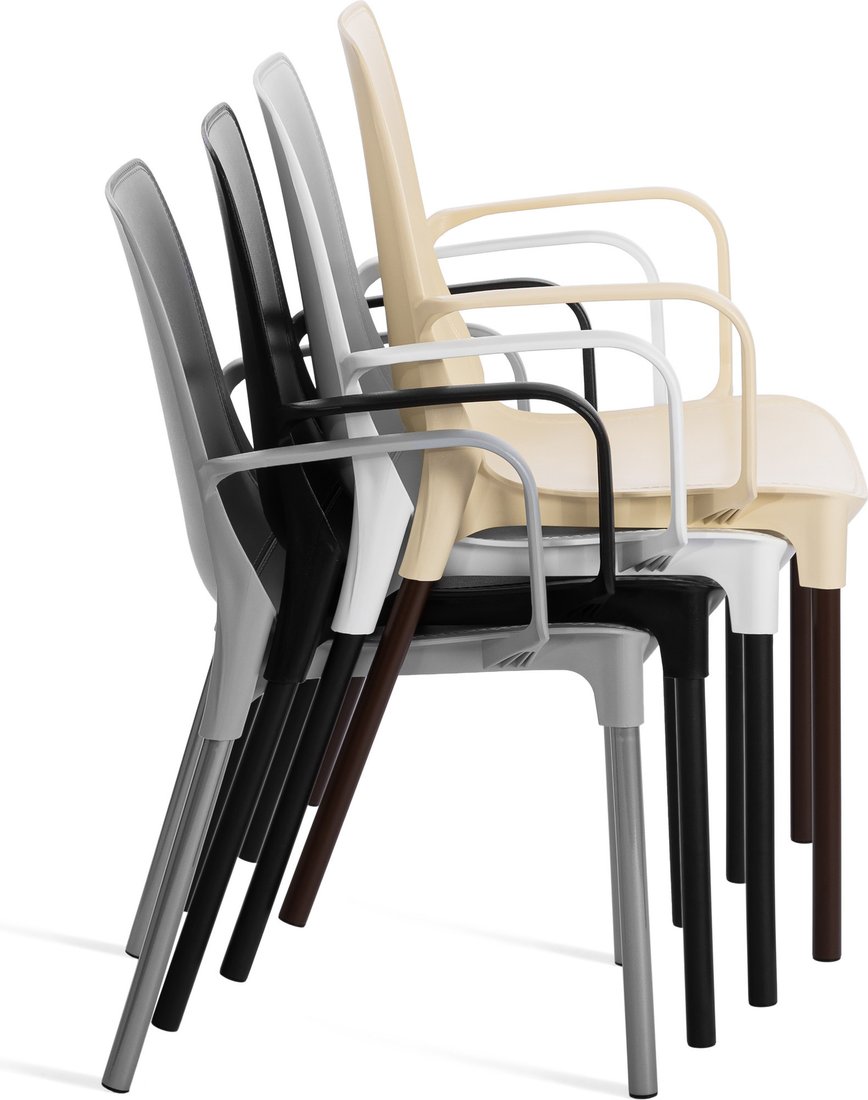 Стул с подлокотниками TetChair Genius с подлокотником (серый/хром)