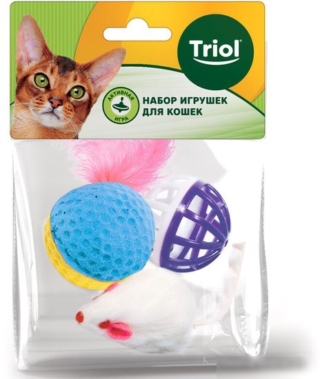 Игрушка для кошек Triol XW0028 22181034 (мяч, мышь, шар)