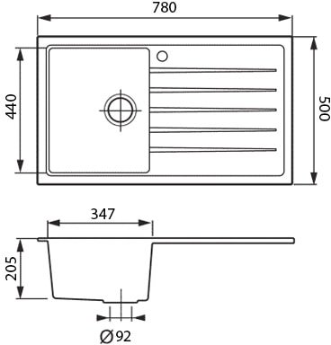 Кухонная мойка Longran Classic CLS780.500 (terra/38)