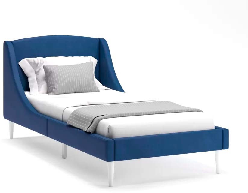 Кровать MONOFIX Лотти 90x200 (микровелюр/синий)