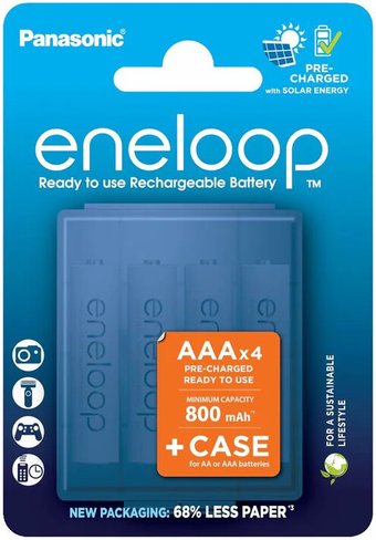 Аккумулятор Panasonic Eneloop AAA BK-4MCDE/4CP+case (4 шт)