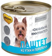 Консервированный корм для собак Мнямс Сильный иммунитет. Паштет из утки и перепела 200 г