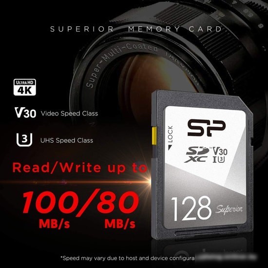 Карта памяти Silicon-Power Superior SDXC SP128GBSDXCV3V10 64GB