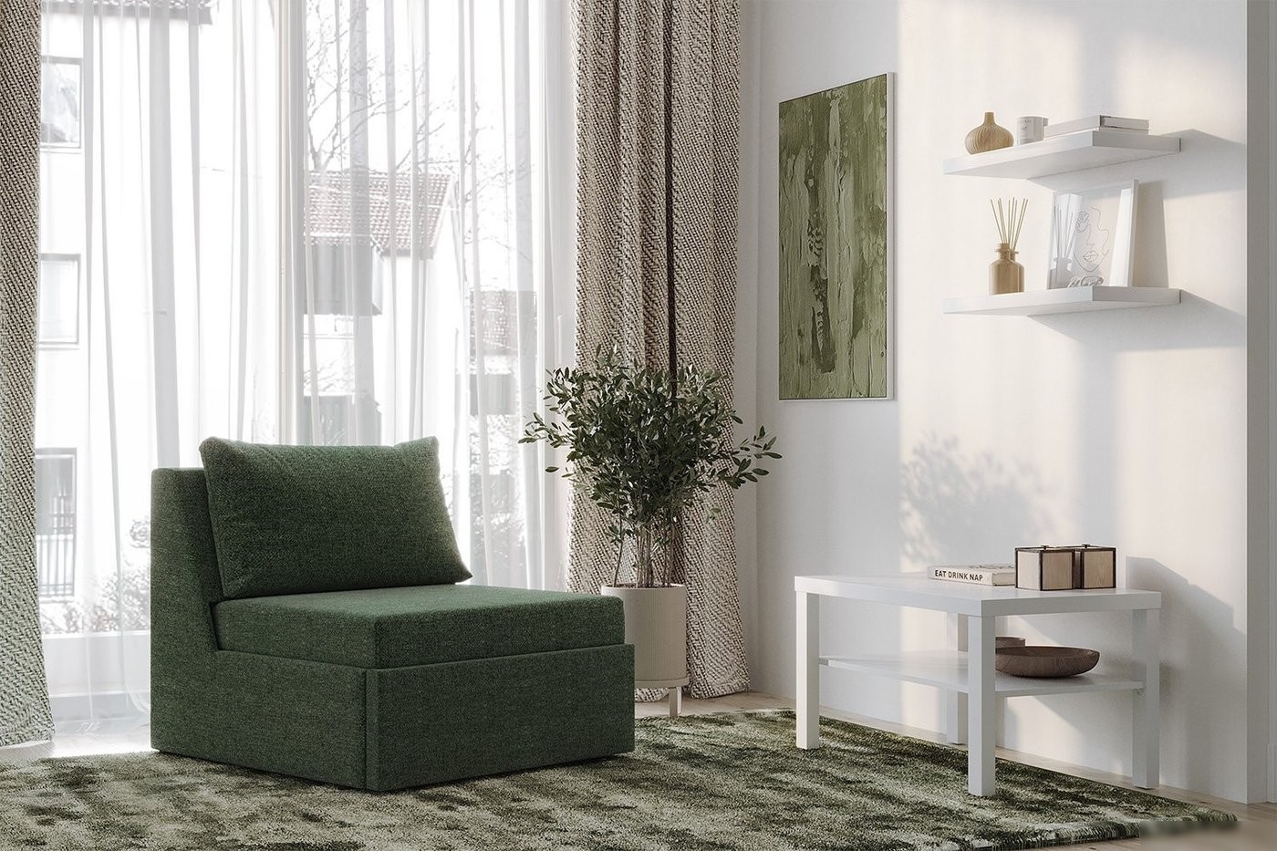 Кресло-кровать Mio Tesoro Такка Fotel 80 Z/F Malmo 37 (Dark Green)
