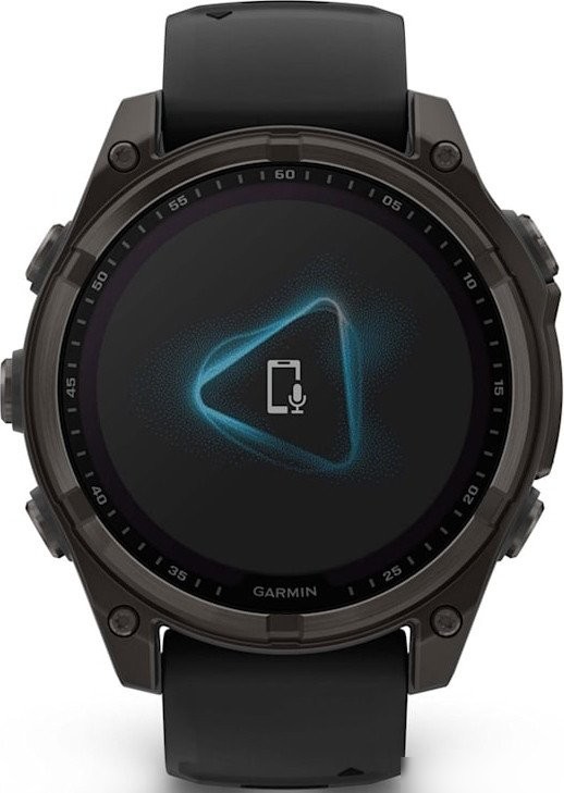 Умные часы Garmin Fenix 8 Solar, Sapphire 47мм (титановый угольно-серый DLC с черным ремешком)