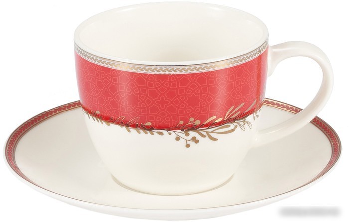 Чашка Gipfel Charlotte 51566 (белый/красный)