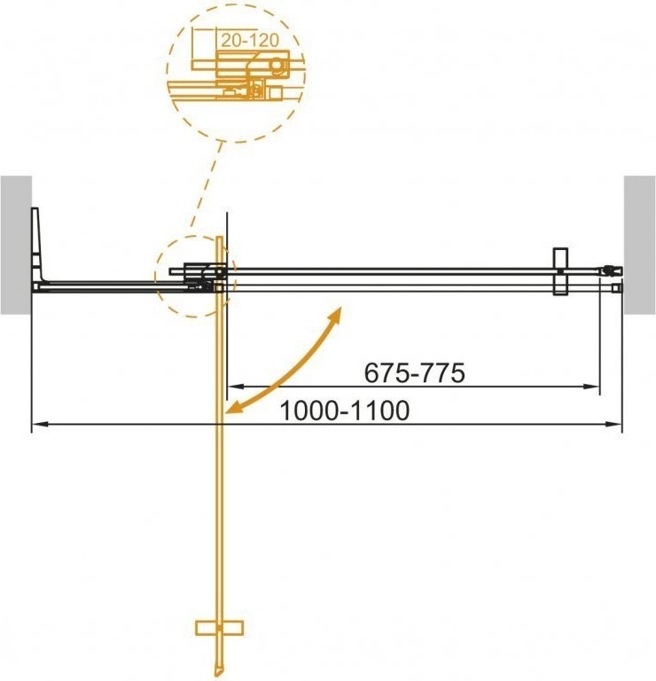 Душевая дверь Cezares SLIDER-B-1-100/110-BR-BORO