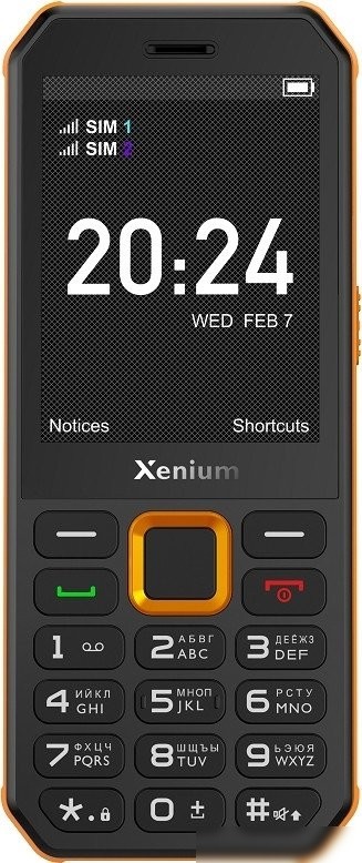 Кнопочный телефон Xenium X300 (оранжевый/черный)
