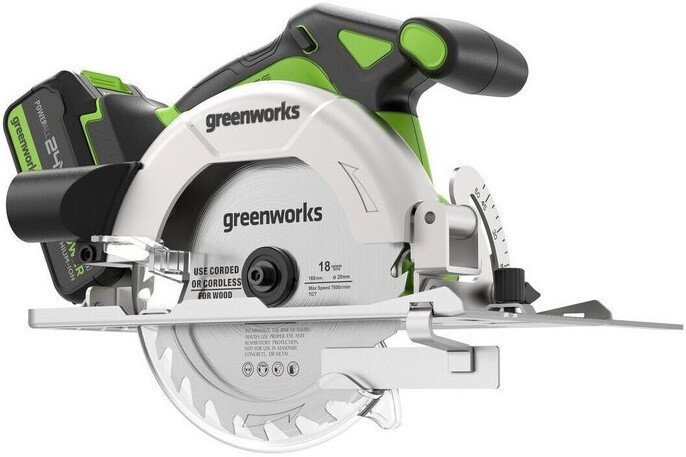 Дисковая (циркулярная) пила Greenworks GD24CS165 1501607CUG (с 1-им АКБ)