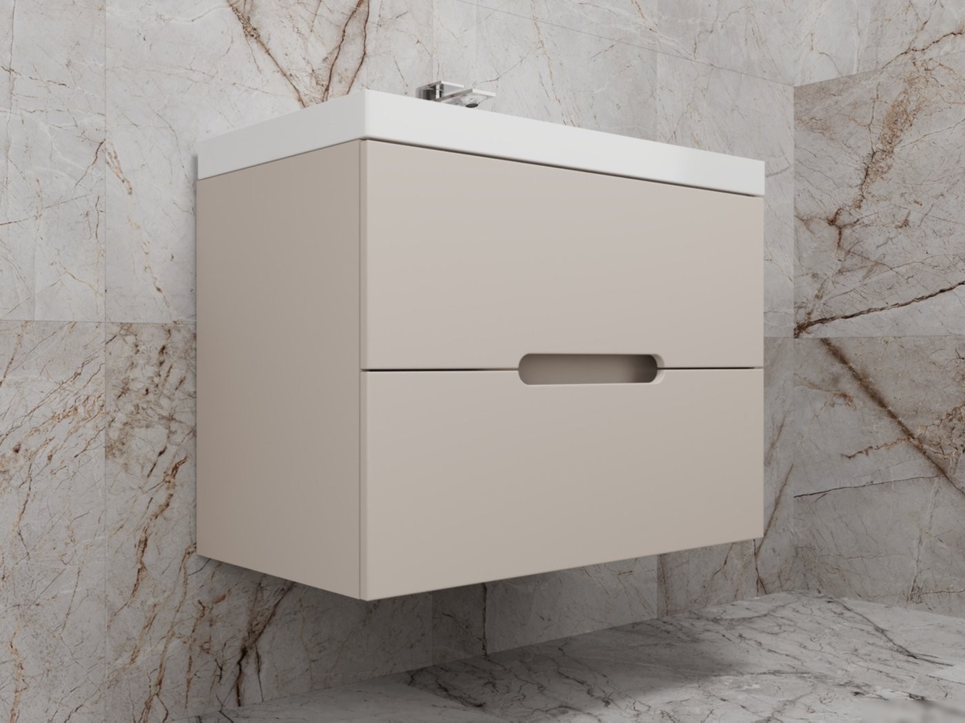 Symbolite Тумба под умывальник Матис 70 Classic 2 ящика (подвесная, крем)