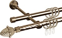 Карниз для штор АС ФОРОС Grace D16K/16Г составной + наконечники Магнолия (2.8м, антик)