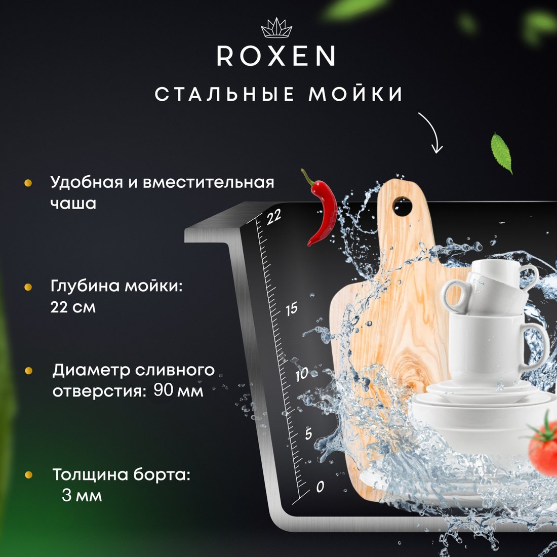 Кухонная мойка Roxen 560153