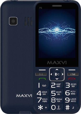 Кнопочный телефон Maxvi P3 (синий)