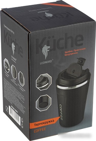 Термокружка Leonord Coffee 106677 380мл (черный)