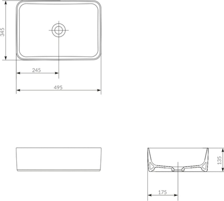 Умывальник Cersanit Crea 50 Rectangular 64755