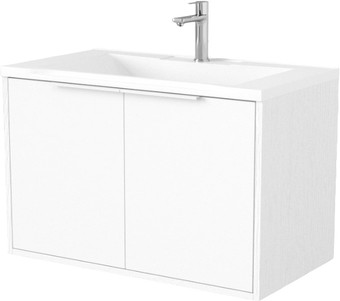 Дабер Тумба под умывальник 018 Andrea Elen 80 Т18.8А.0.5Б (белый древесный/ручка белая)