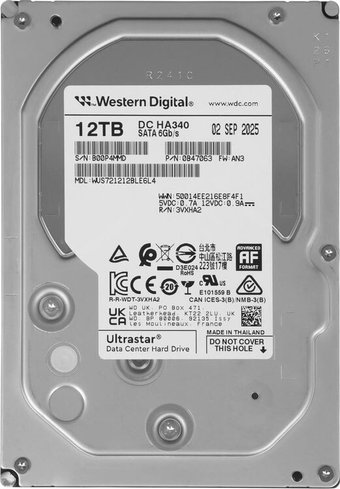 Жесткий диск WD Ultrastar DC HC340 12TB WUS721212BLE6L4