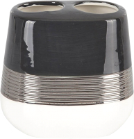 Стакан для зубной щетки и пасты Primanova Lucas Silver D-20462 (белый/серый/серебристый)