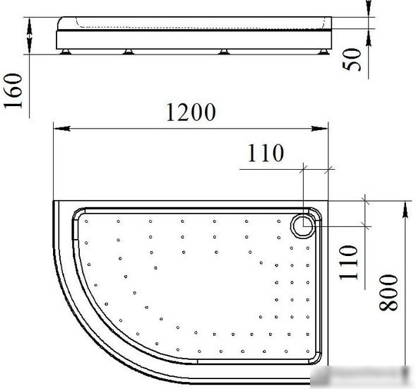 Душевой поддон Radomir 120x80 1-11-0-1-0-008