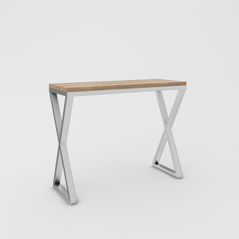 Барный стол Hype Mebel Амарион 120x40 (белый/дуб галифакс натуральный)