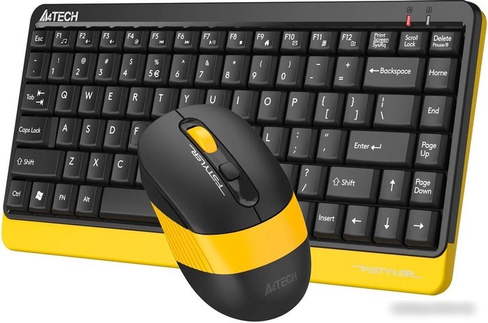 Офисный набор A4Tech Fstyler FG1110 (черный/желтый)