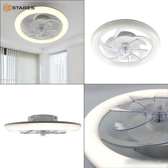 Припотолочная люстра Estares Fan Simple 65W+18W R-APP-480x125-WHITE/WHITE-220-IP20