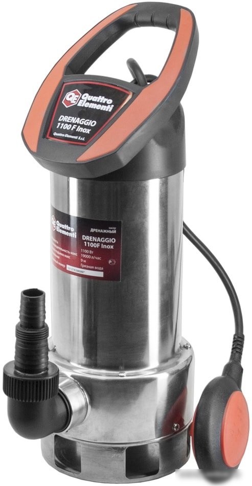 Дренажный насос Quattro Elementi Drenaggio 1100 F Inox