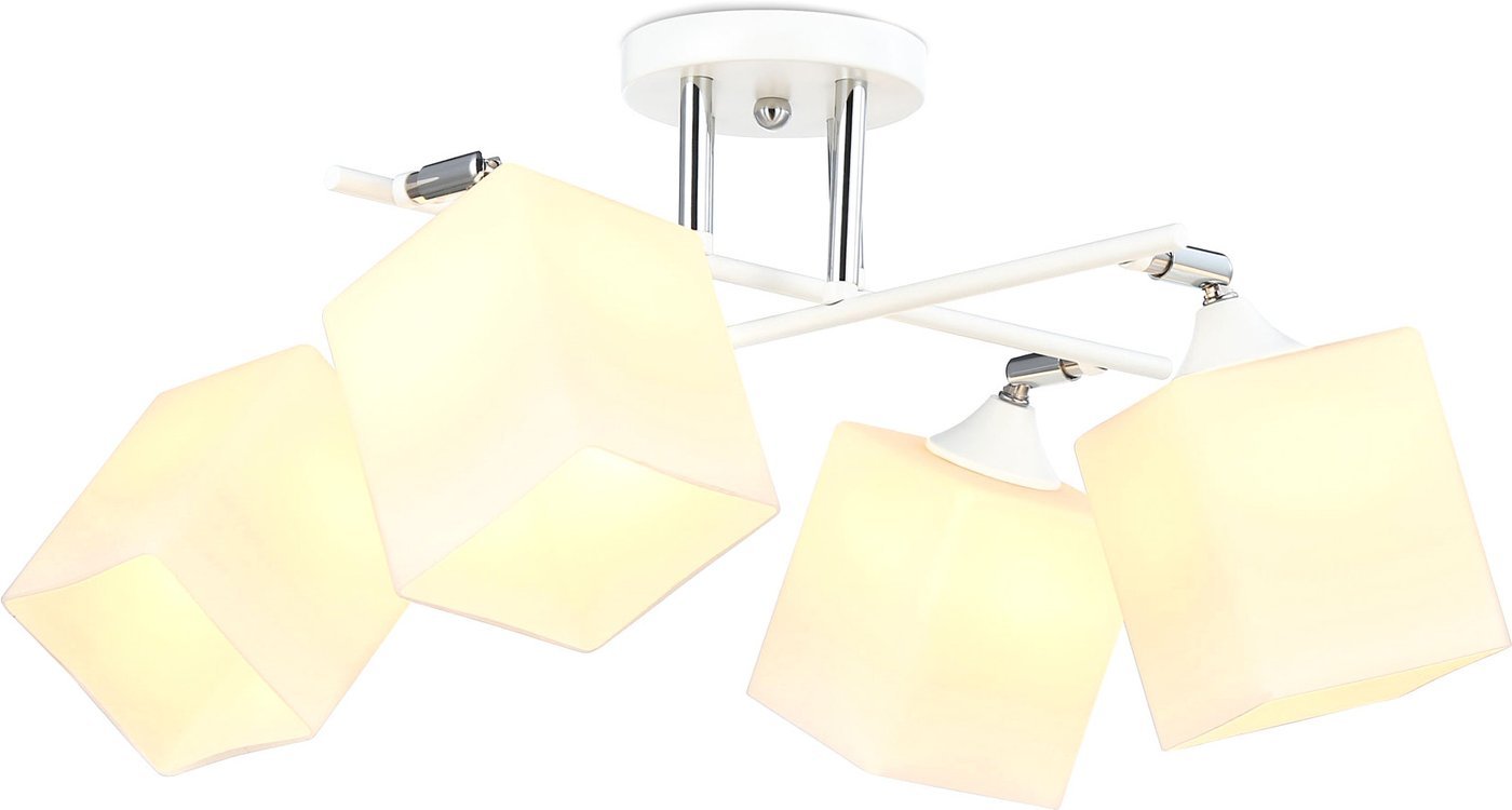 Люстра средней высоты Ambrella light TR303083/4 WH/CH/FR (белый/хром/белый матовый)