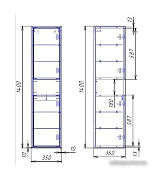 Мебель для ванных комнат Cersanit Шкаф-полупенал Louna SP-SL-LOU/Wh