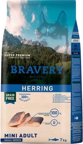 Сухой корм для собак Bravery Монопротеиновый беззерновой с сельдью 7 кг