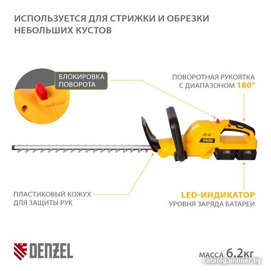 Кусторез Denzel RBC510-36 59410 (с 2-мя АКБ)