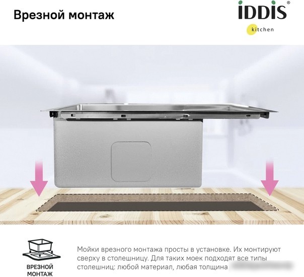 Кухонная мойка IDDIS Haze HAZ49S0i77