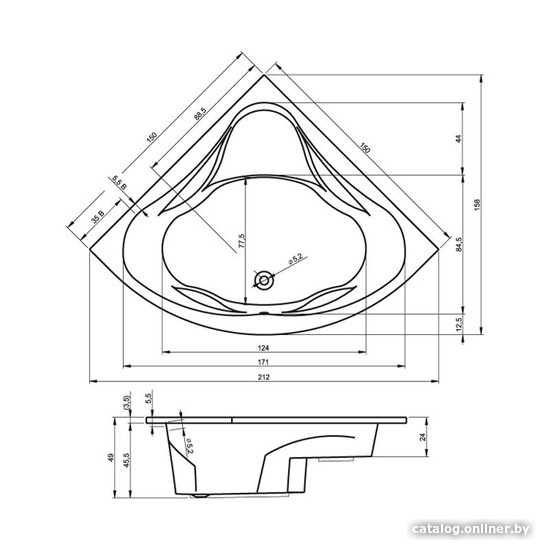 Фронтальный экран под ванну Riho Neo 150x150х57 209263 P011N0500000000