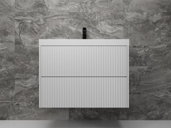 Symbolite Тумба под умывальник Стокгольм 80 Classic Push 2 ящика (подвесная, белый рифленый софт)