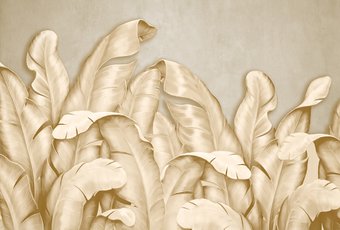 Фотообои Vimala Банановые листья бежевые 270x400
