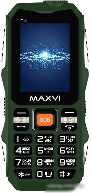 Кнопочный телефон Maxvi P100 (зеленый)