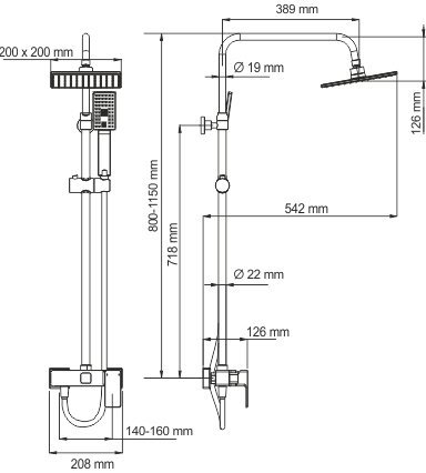 Душевая система Wasserkraft A17702